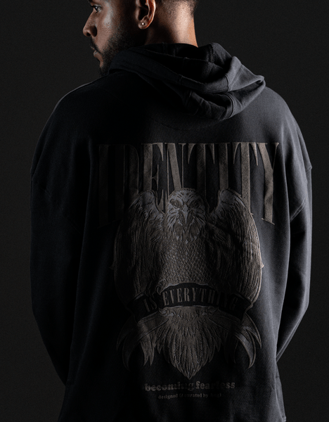 Identity Eagle - Drop Shoulder Hoodie Black – Angi Clothing Identity Eagle - Drop Shoulder Hoodie Black – Angi Clothing