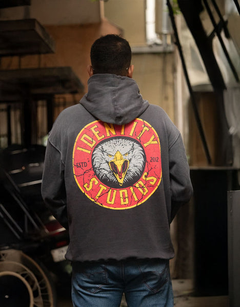 Bald Eagle | Drop Shoulder Hoodie | Dark Grey