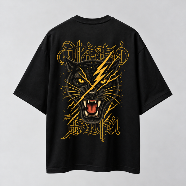 Acham Thavir | Oversized T-shirt | DTF Print | Black