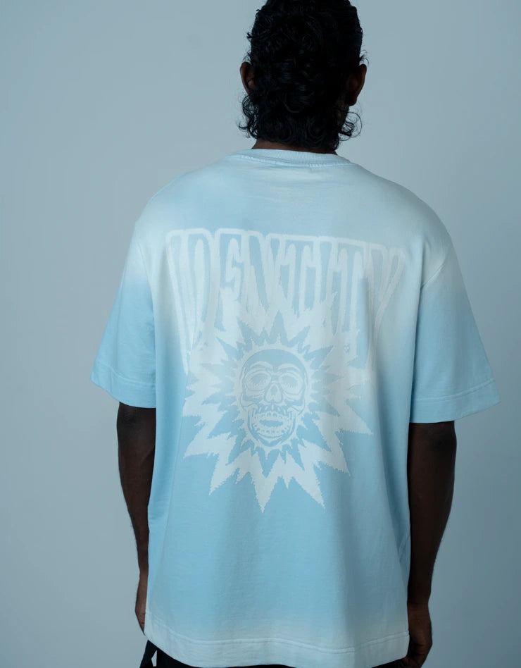 Aura light blue oversized identity tshirt by angi clothing