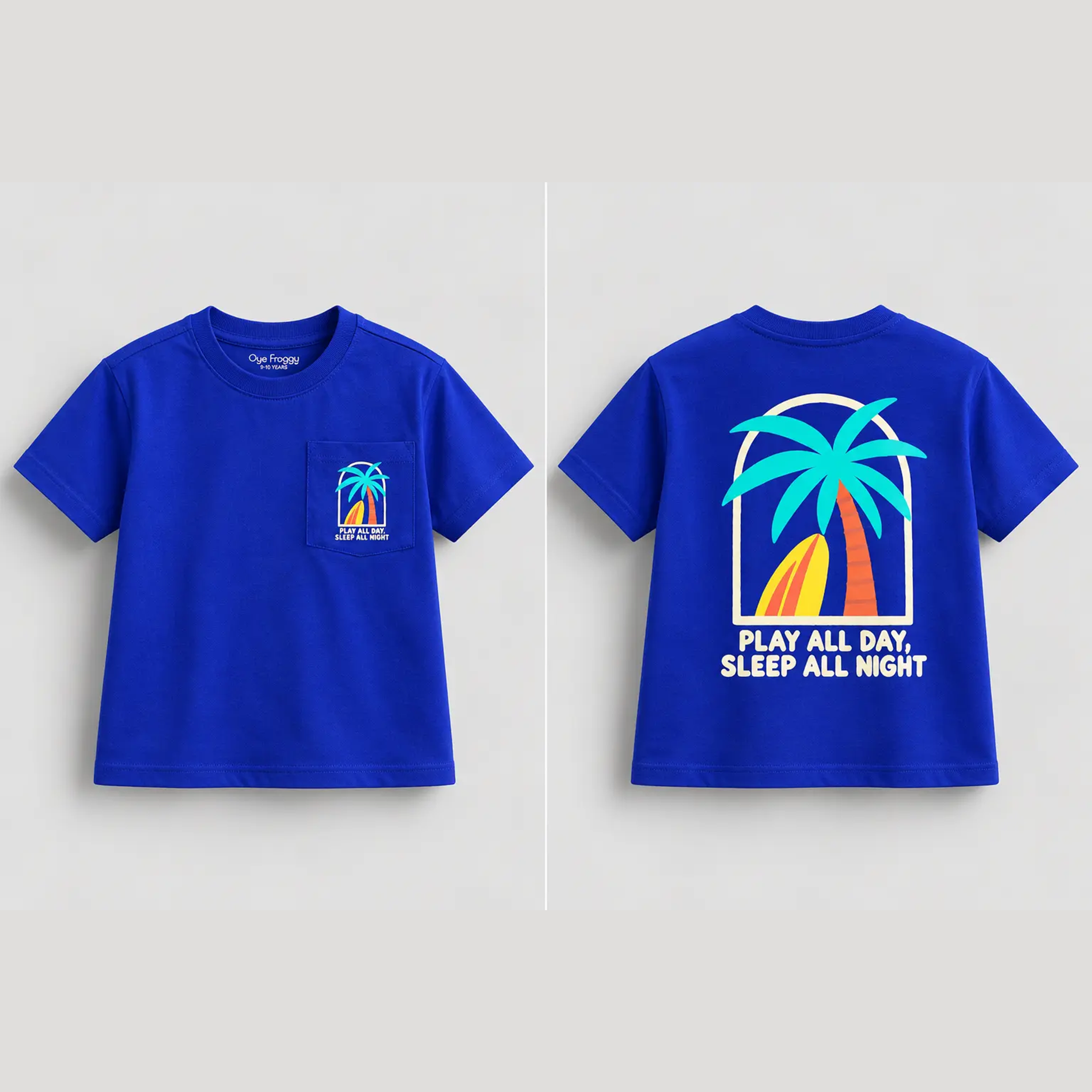 Beach | Kids Oversized T-shirt | Blue