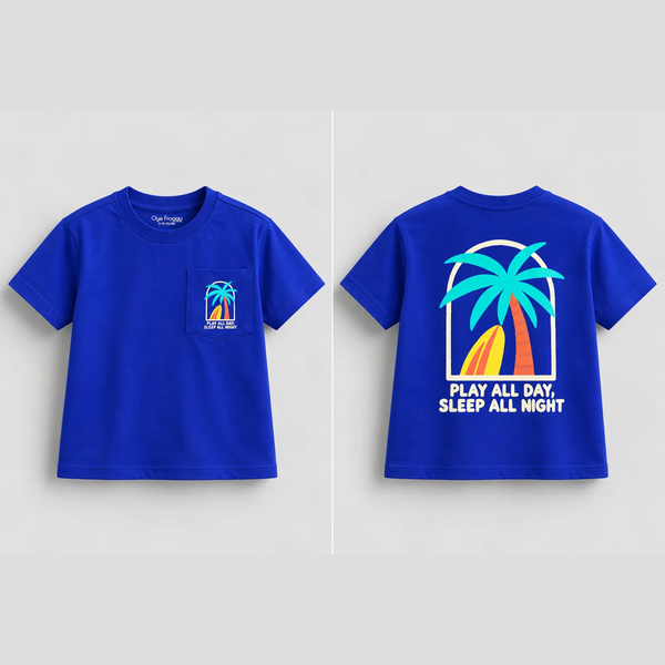 Beach | Kids Oversized T-shirt | Blue