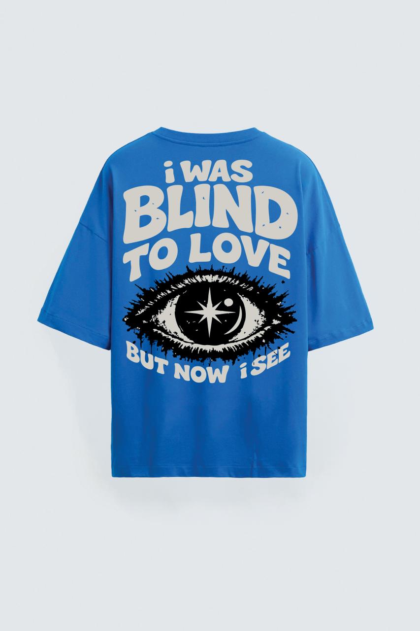 Blind To Love | Identity Is Everything | Oversized T-shirt | Blue