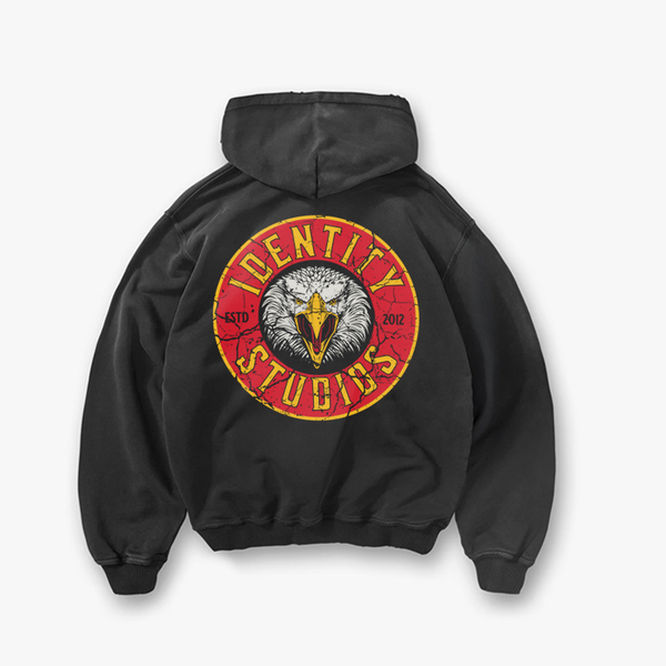 Bald Eagle | Drop Shoulder Hoodie | Dark Grey