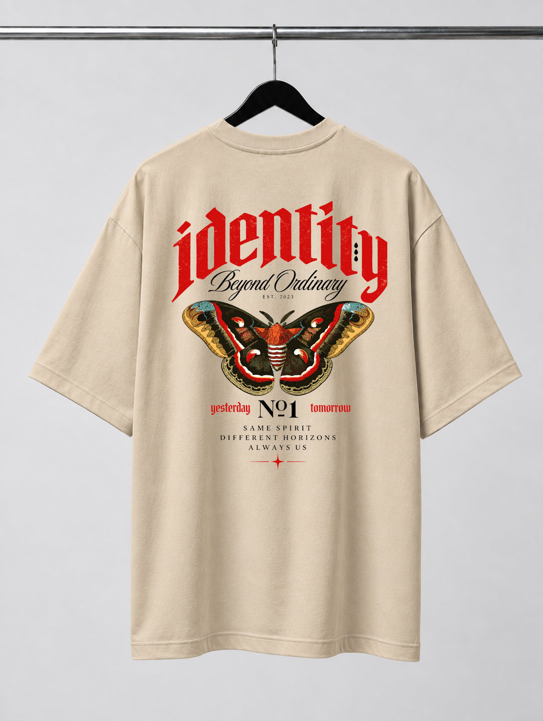 Butterfly | Identity Is Everything | Oversized T-shirt | Beige