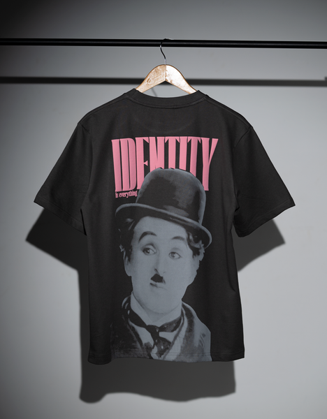 charlie chaplin oversized black tshirt by angi clothing