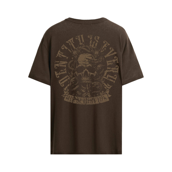 Brown t-shirt with a eternal darkness print 
