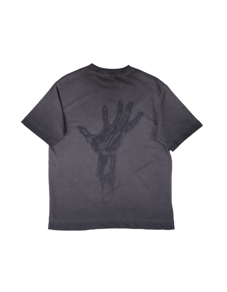 Hand of God oversized dark grey t-shirt with pigment print and 'Identity' design