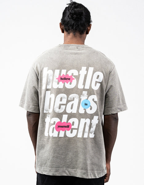 Hustle grey oversized t-shirt identity