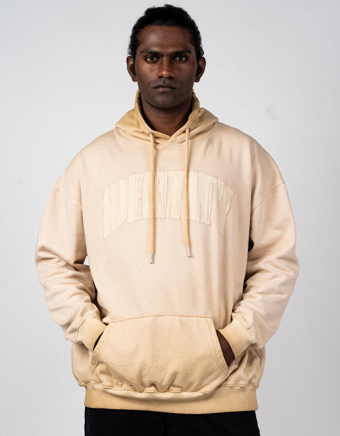 identity applique_identity_angi_beige_oversized hoodie