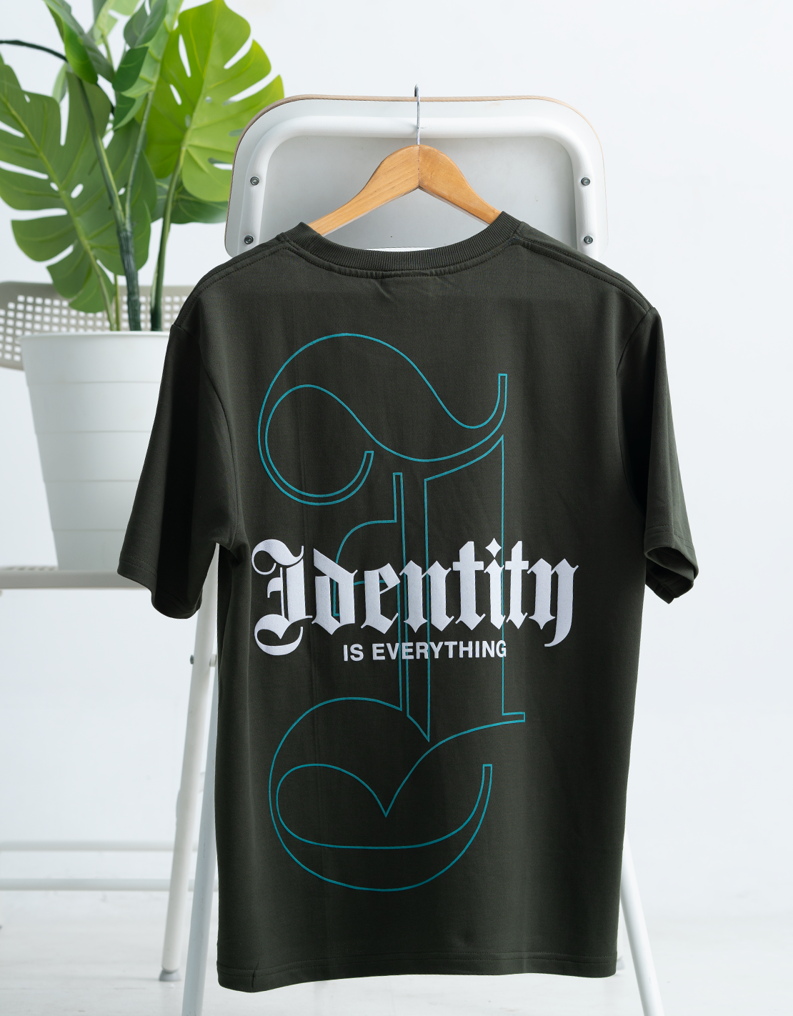 I for identity is everything green oversized t-shirt angi clothing