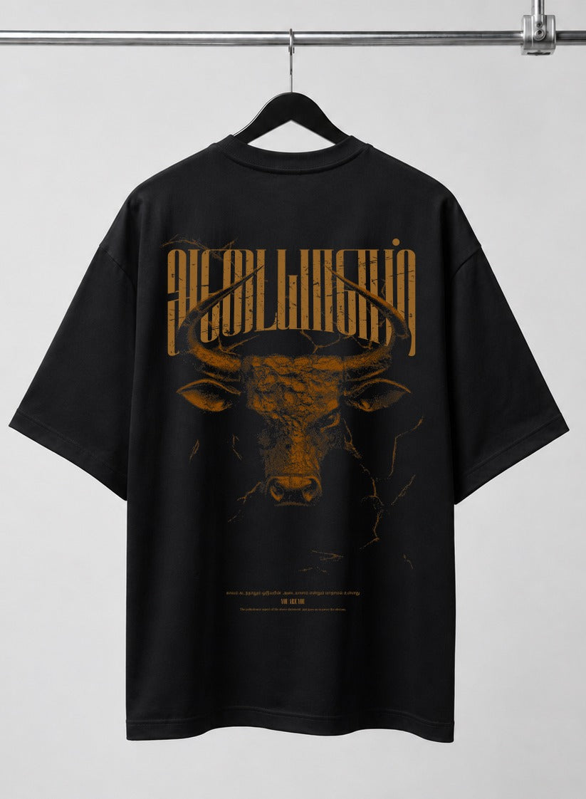 Jallikatu | Oversized T-shirt | DTF Print | Black