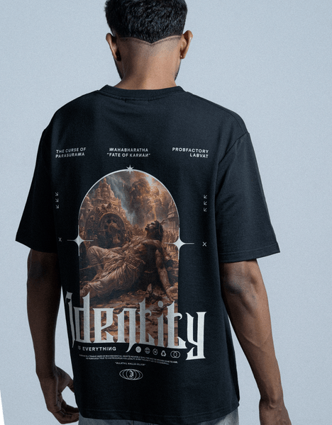 Karnan identity black oversized tshirt by angi clothing