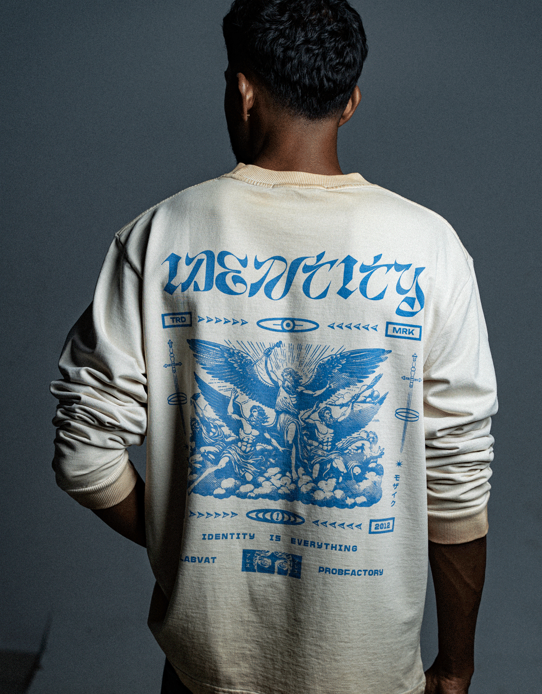 Mosaic Full Sleeve | Cold Processed Dyeing | Identity Is Everything | Oversized T-shirt | Beige