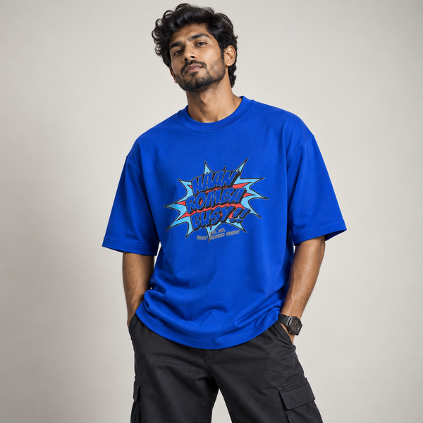 Naan Romba Busy | Oversized T-shirt | Blue