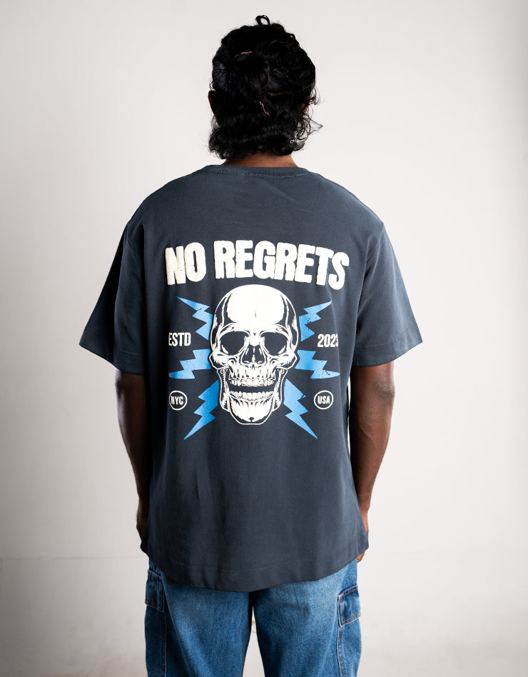skull rider identity navy blue oversized t-shirt by angi clothing