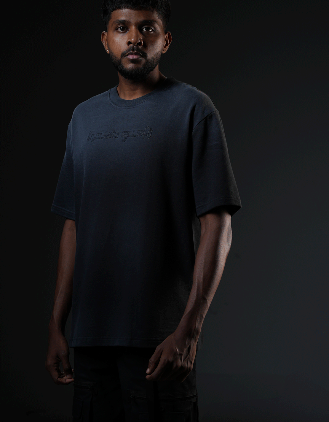 Notice Ottadheer | Dye Spray | Oversized Tamil T-shirt | Dark Grey