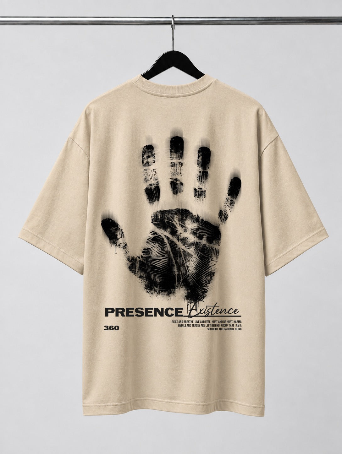 Presence | Oversized T-shirt | DTF Print | Beige