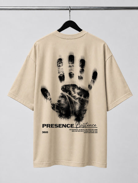 Presence | Oversized T-shirt | DTF Print | Beige