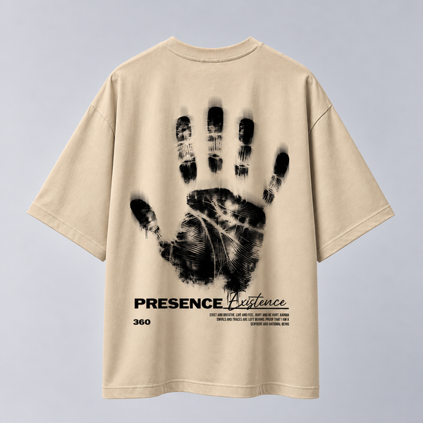Presence | Oversized T-shirt | DTF Print | Beige