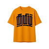 orange oversized tshirt with tamizh black print