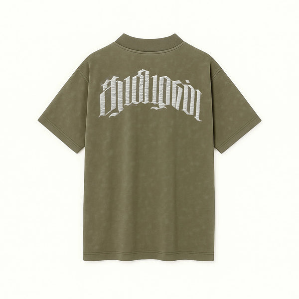 brown with acid wash oversized tshirt with tamizhan puff print