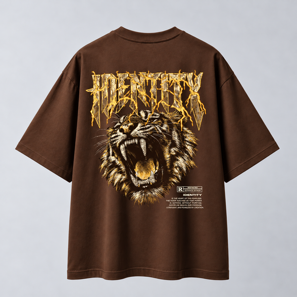 Tiger | Identity Is Everything | Oversized T-shirt | Brown