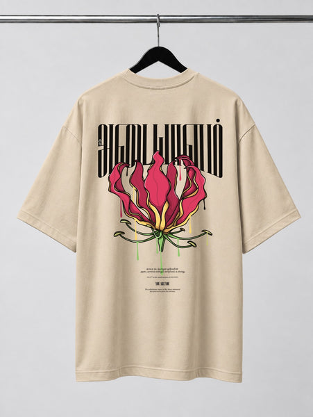 Senganthal Poo | Oversized T-shirt | DTF Print | Beige