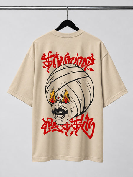 Theeyotru Vizhithiru | Oversized T-shirt | DTF Print | Beige