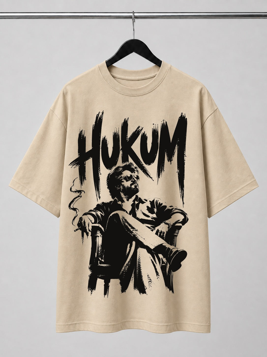 Rajini 1 | Oversized T-shirt | DTF Print | Beige