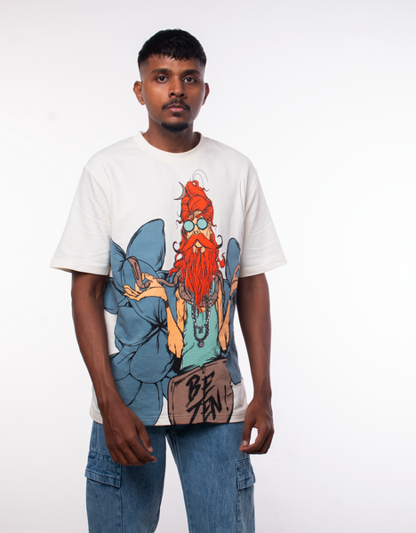 zen shiva oversized white tshirt by angi clothing