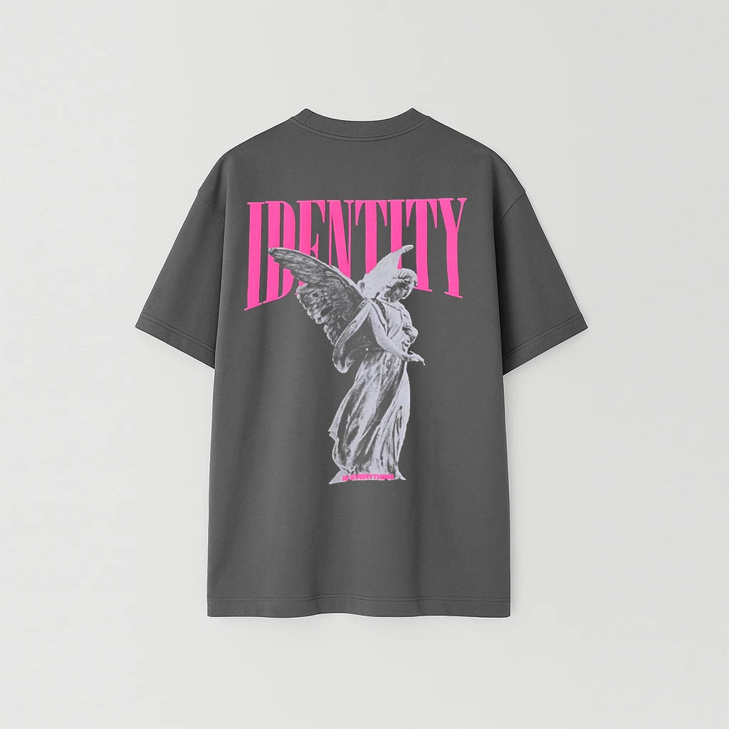 Angel Pink | Identity Is Everything | Oversized T-shirt | Grey