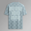 Nandri Thirukkural | Oversized Tamil T-shirt | Blue Checkered