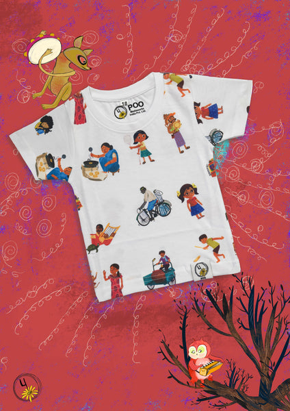 Poo Pattu White | Kids T-shirt