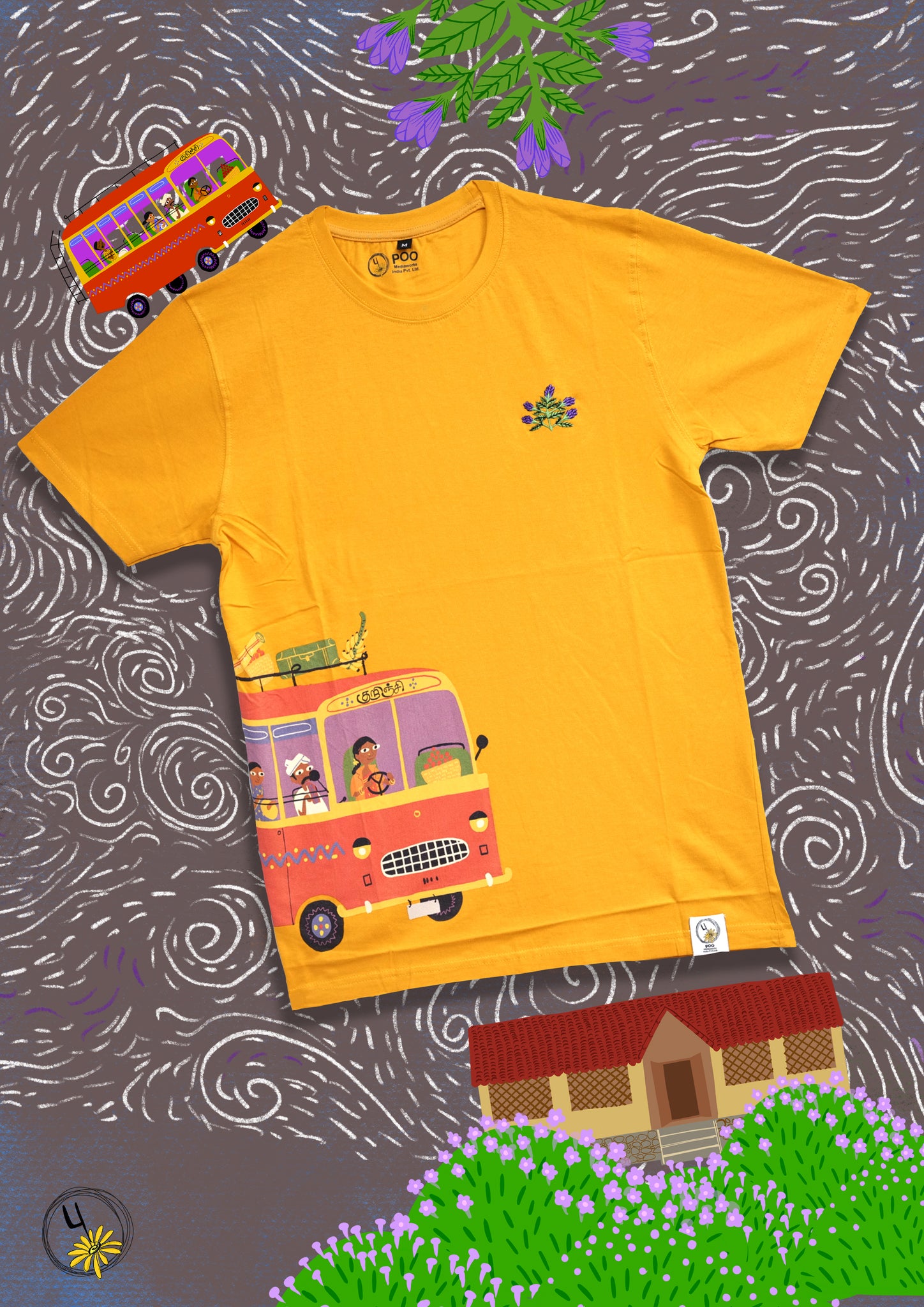 POO PAATU | KURINJI | TAMIL T-SHIRT | MUSTARD