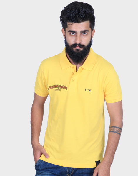 Acham Thavir Yellow Polo T-Shirt - Angi | Tamil T-shirt | Chennai T-shirt